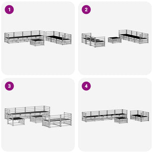 8-teilige Outdoor Sofagarnitur Natur
