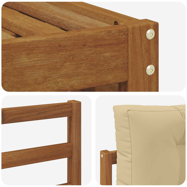 7-teilige Sofagarnitur Akazie Natur Beige