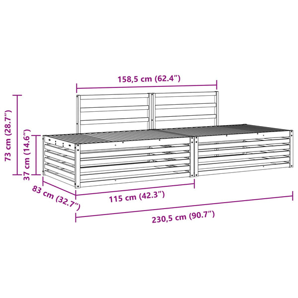 2-teiliges Outdoor-Sofa-Set Akazie