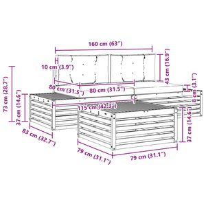 Outdoor Sofa Set Natur Creme 3-teilig