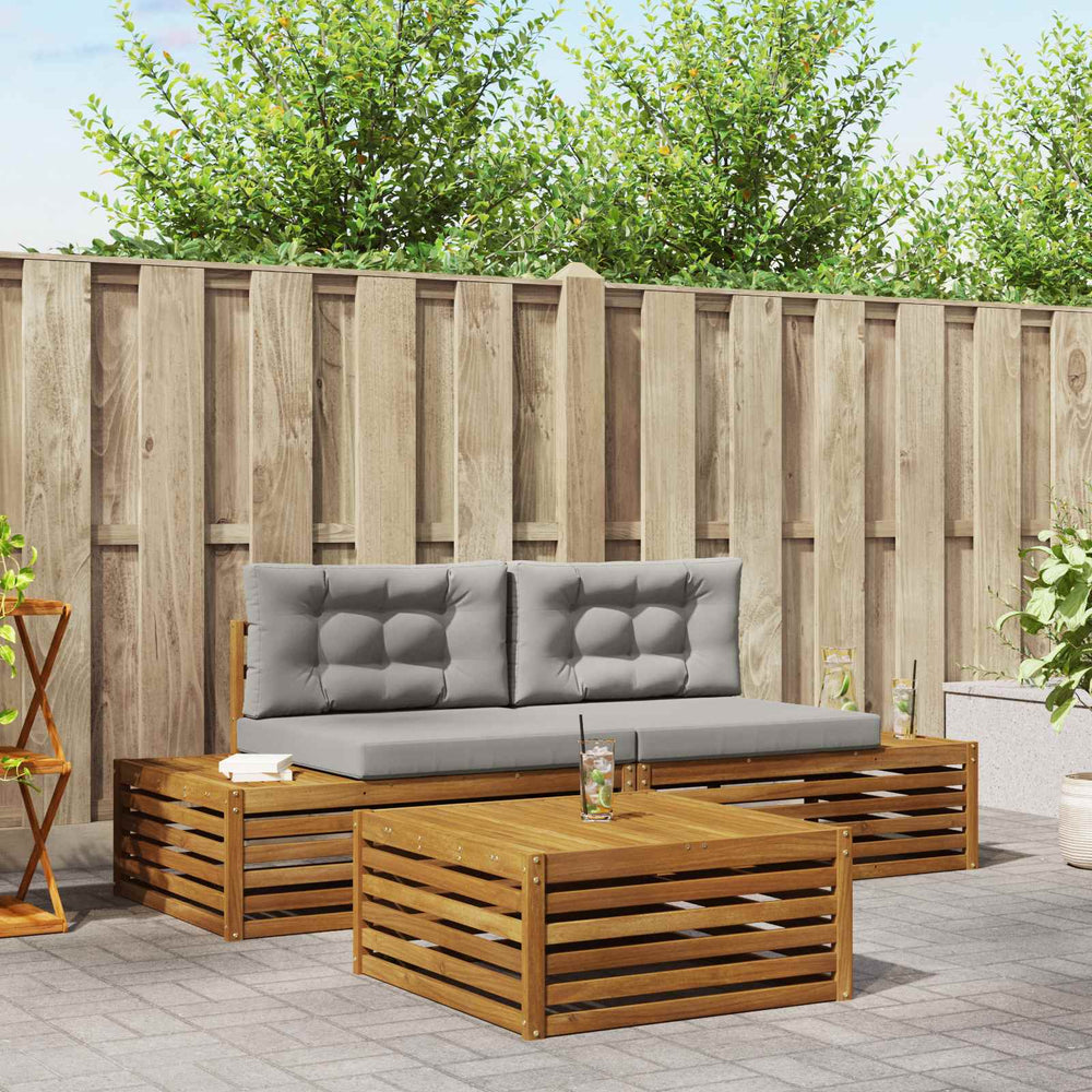 Outdoor Sofa Set mit Kissen, 3-teilig