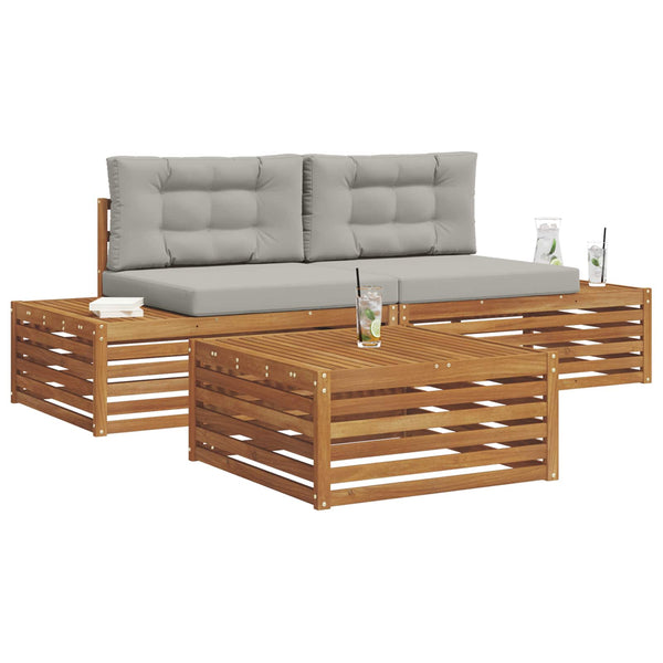 Outdoor Sofa Set mit Kissen, 3-teilig