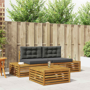 Outdoor Sofagarnitur 3-teilig Akazie Natur/Anthrazit