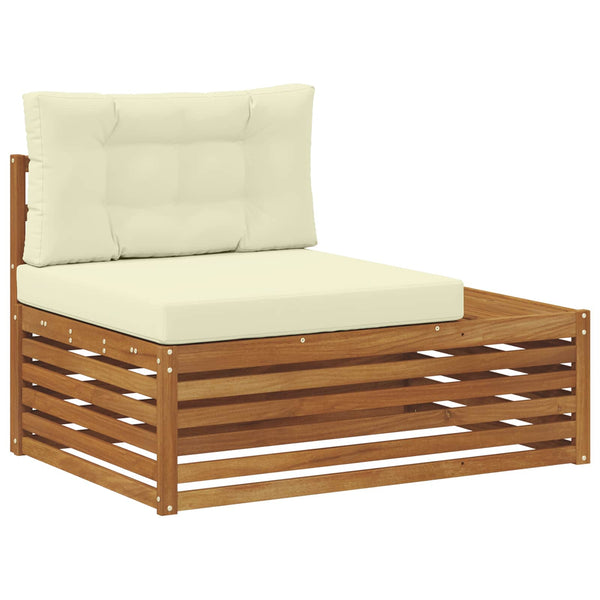 Outdoor Sofa Set Akazie Natur Creme 4-teilig
