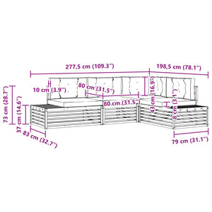 Outdoor Sofa Set mit Kissen, 4-teilig