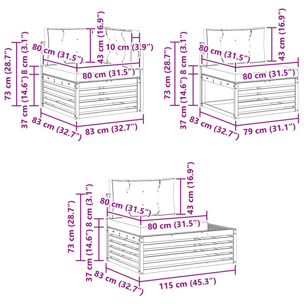 Outdoor Sofa Set mit Kissen, 4-teilig