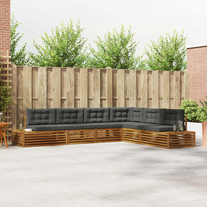 Outdoor Sofagarnitur 6-teilig Akazie Natur Anthrazit