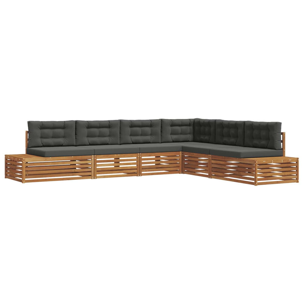 Outdoor Sofagarnitur 6-teilig Akazie Natur Anthrazit