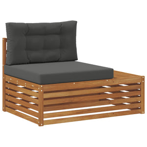 Outdoor Sofagarnitur 6-teilig Akazie Natur Anthrazit