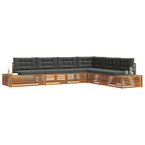 Outdoor Sofagarnitur 6-teilig Akazie Natur Anthrazit