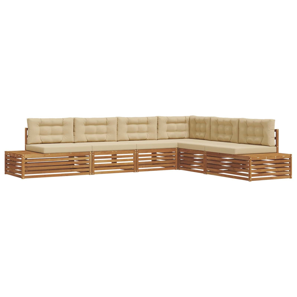 Outdoor Sofagarnitur 6-teilig Akazie Natur Beige