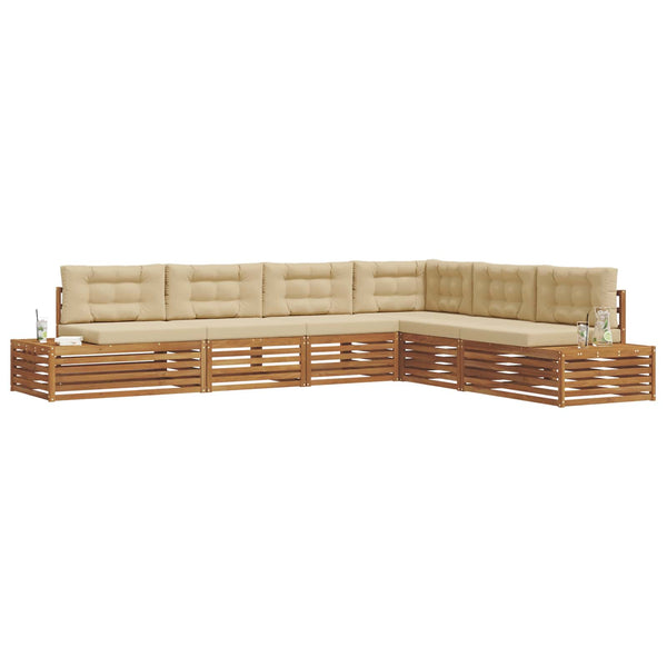 Outdoor Sofagarnitur 6-teilig Akazie Natur Beige