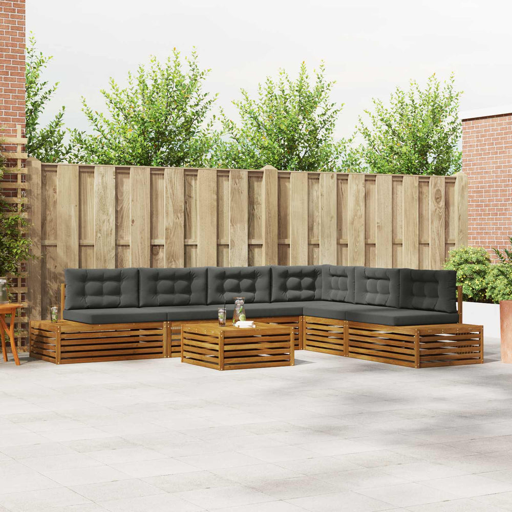 Outdoor Sofagarnitur mit Kissen, 7-teilig