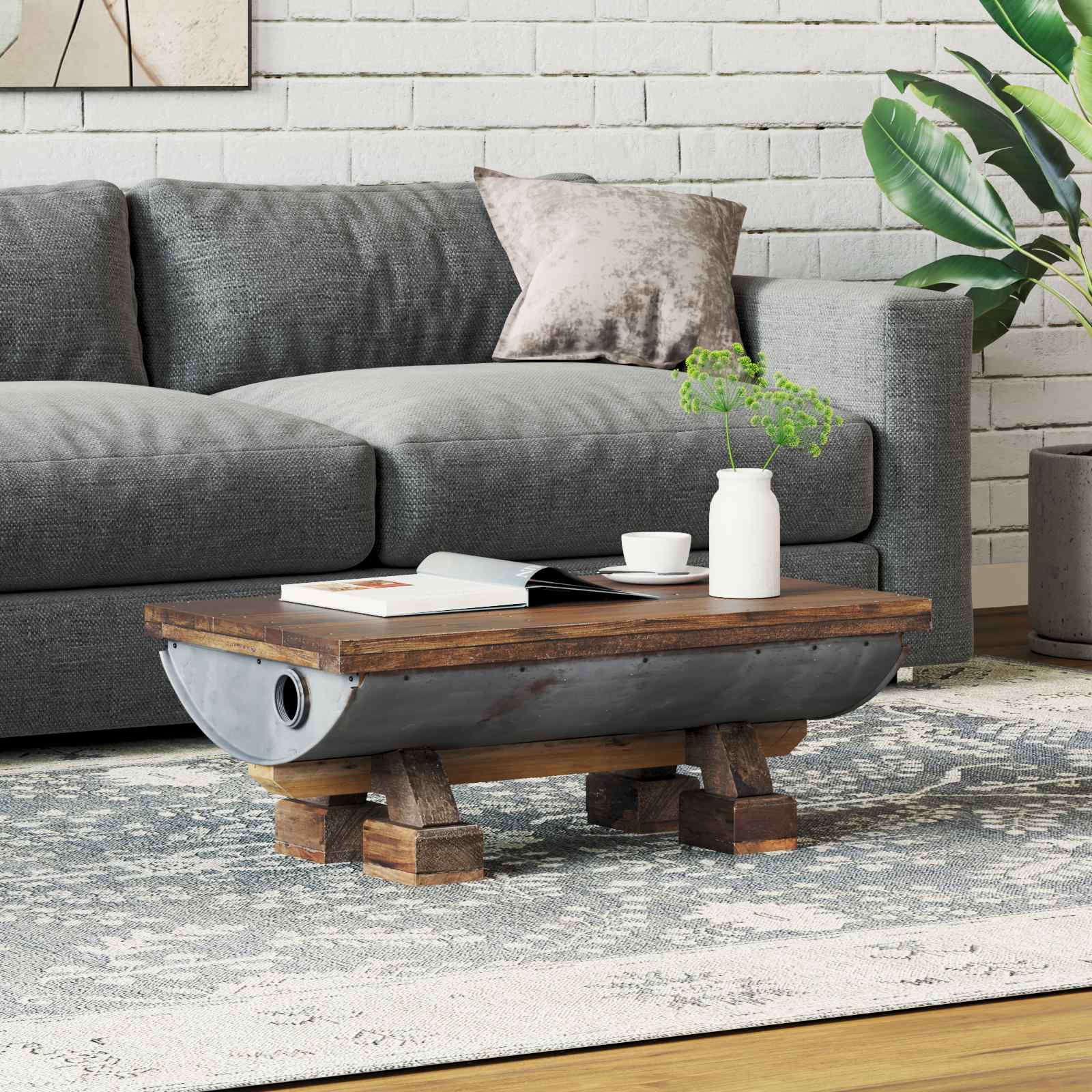 Couchtisch Holz Natur 90x50 cm