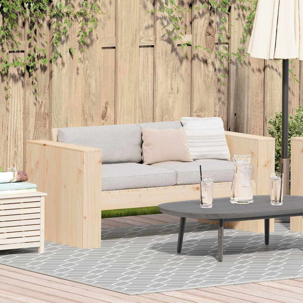 vidaXL Garden Sofa Natural 134 x 60 x 62 cm Solid Pine Wood