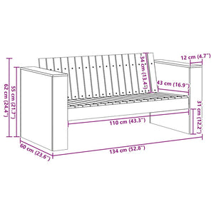 Gartensofa Kiefer Massivholz 134cm