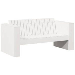 Gartensofa Weiß Kiefernholz 134 cm