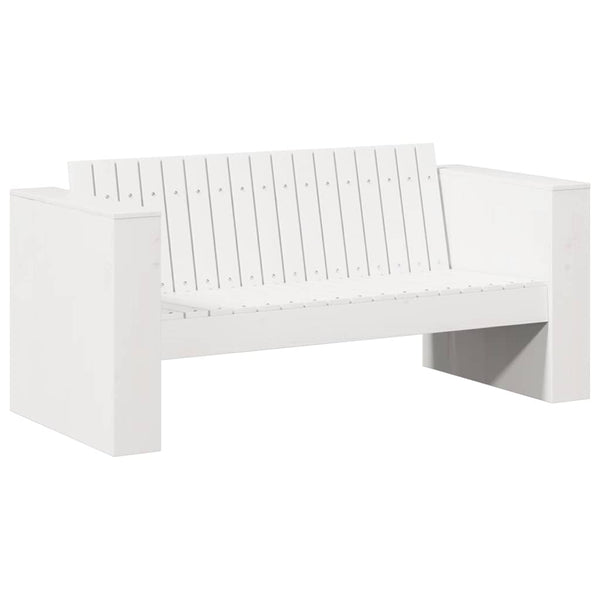 Gartensofa Weiß Kiefernholz 134 cm
