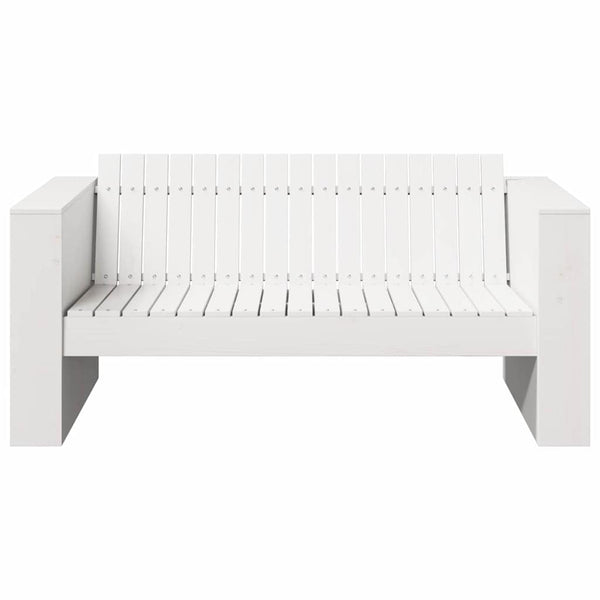 Gartensofa Weiß Kiefernholz 134 cm