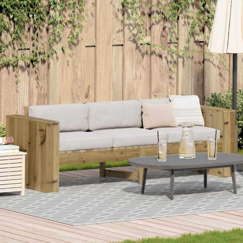 vidaXL Garden Sofa Brown 185.5 x 60 x 62 cm Solid Pine Wood
