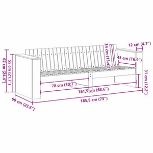 Gartensofa Braun Kiefernholz 185,5 cm