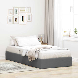 Stauraumbett mit Kopfteil Dunkelgrau 90x190 cm