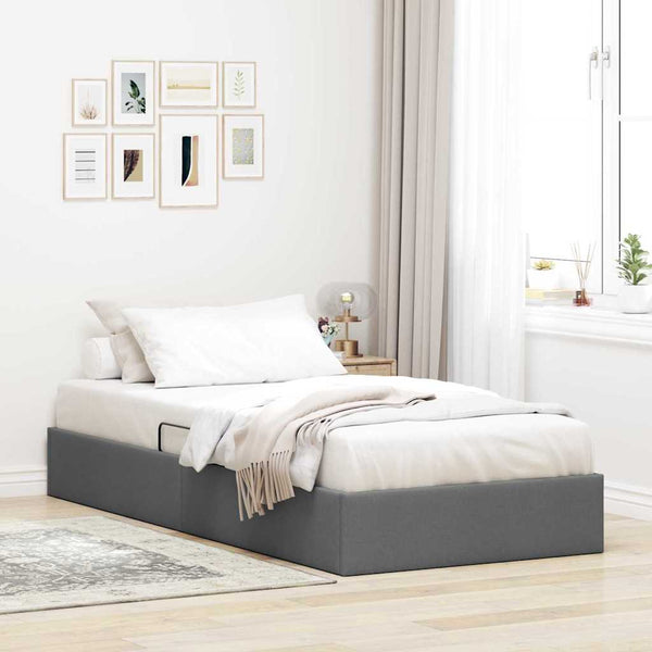 Stauraumbett mit Kopfteil Dunkelgrau 90x190 cm