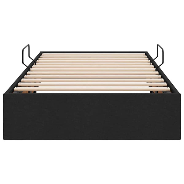 Schwarzes Stauraumbett mit Kopfteil 90x190 cm