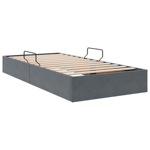 Aufbewahrungsbett Dunkelgrau Samt 90x190 cm