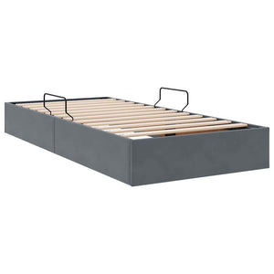 Aufbewahrungsbett Dunkelgrau Samt 90x190 cm