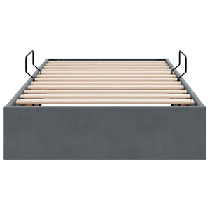Aufbewahrungsbett Dunkelgrau Samt 90x190 cm
