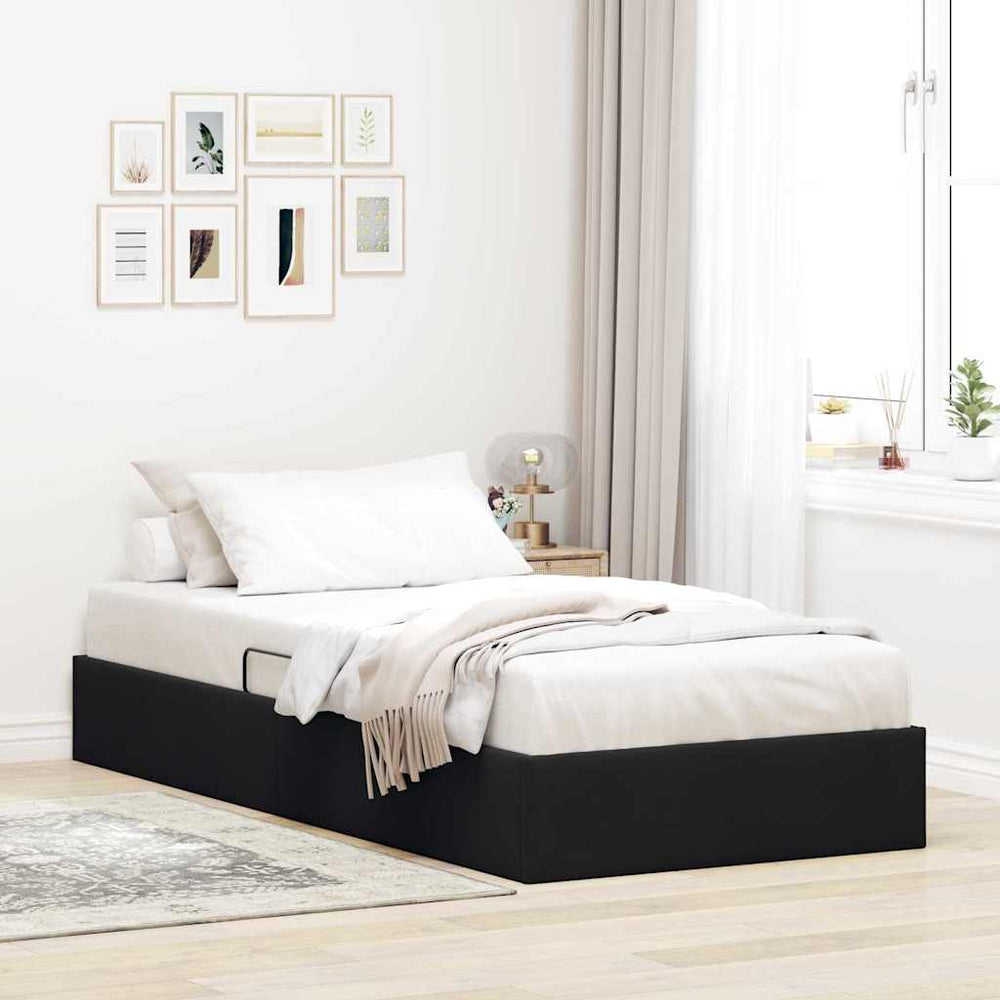 Aufbewahrungsbett Schwarz Samt 90x190 cm