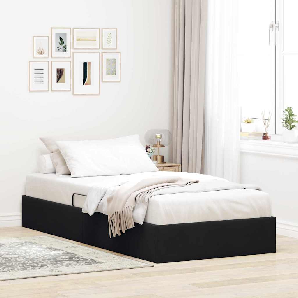 Aufbewahrungsbett Schwarz Samt 90x190 cm