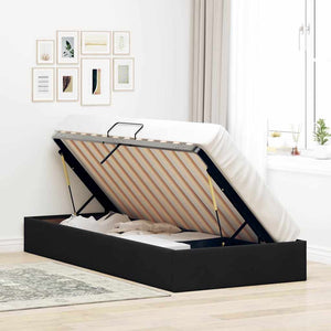 Aufbewahrungsbett Schwarz Samt 90x190 cm