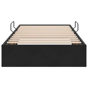 Aufbewahrungsbett Schwarz Samt 90x190 cm