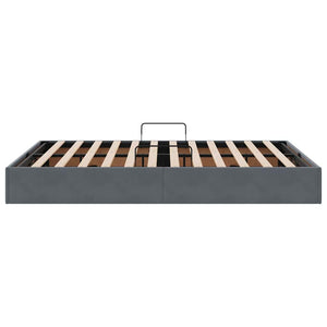 Aufbewahrungsbett Dunkelgrau Samt 135x190 cm