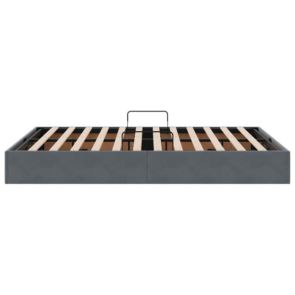Aufbewahrungsbett Dunkelgrau Samt 135x190 cm