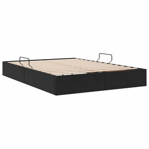Aufbewahrungsbett Schwarz Samt 135x190 cm