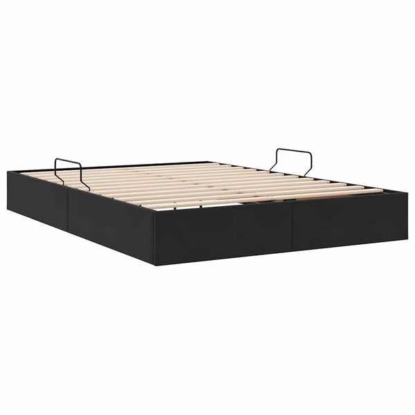 Aufbewahrungsbett Schwarz Samt 135x190 cm