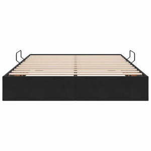 Aufbewahrungsbett Schwarz Samt 135x190 cm