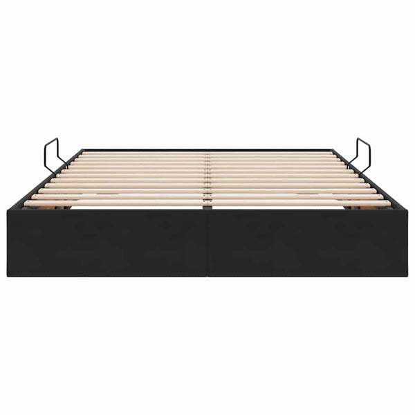 Aufbewahrungsbett Schwarz Samt 135x190 cm