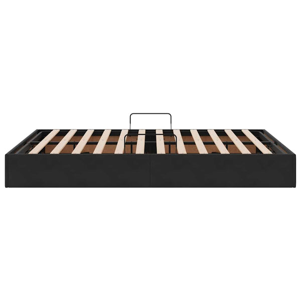 Aufbewahrungsbett Schwarz Samt 135x190 cm