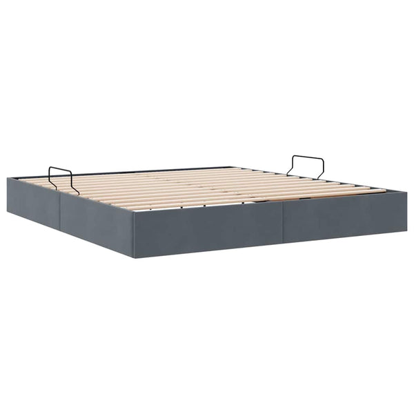 Aufbewahrungsbett Dunkelgrau 180x200 cm Samt