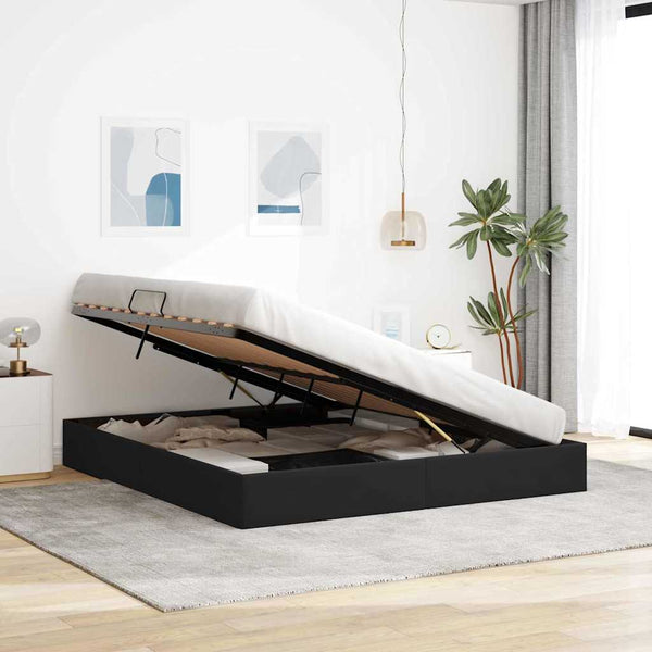 Aufbewahrungsbett Schwarz 180x200 cm Samt