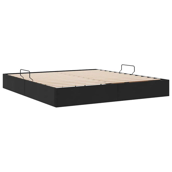 Aufbewahrungsbett Schwarz 180x200 cm Samt
