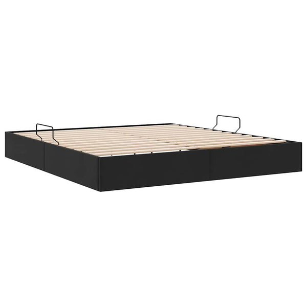 Aufbewahrungsbett Schwarz 180x200 cm Samt