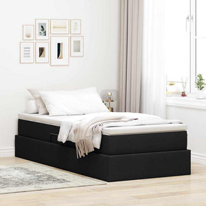 Aufbewahrungsbett mit Matratze 90x190 cm Schwarz