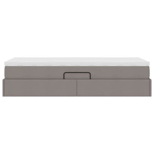Aufbewahrungsbett mit Matratze Taupe 90x190 cm