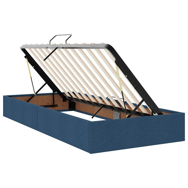 Aufbewahrungsbett mit Matratze Blau 90x190 cm