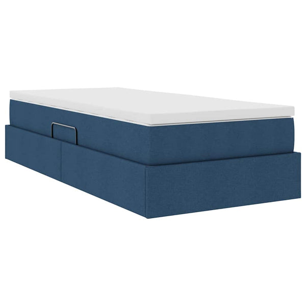 Aufbewahrungsbett mit Matratze Blau 90x190 cm
